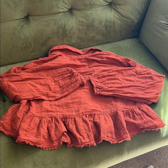 Free People Rust Ruffle Top - Picture 5 of 5